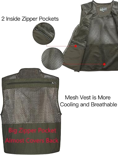 Miniatura 6 de Chaleco Flygo para hombre, para pesca, trabajo, safari, viaje de reportajes o para actividades al aire libre en verano, con bolsillos