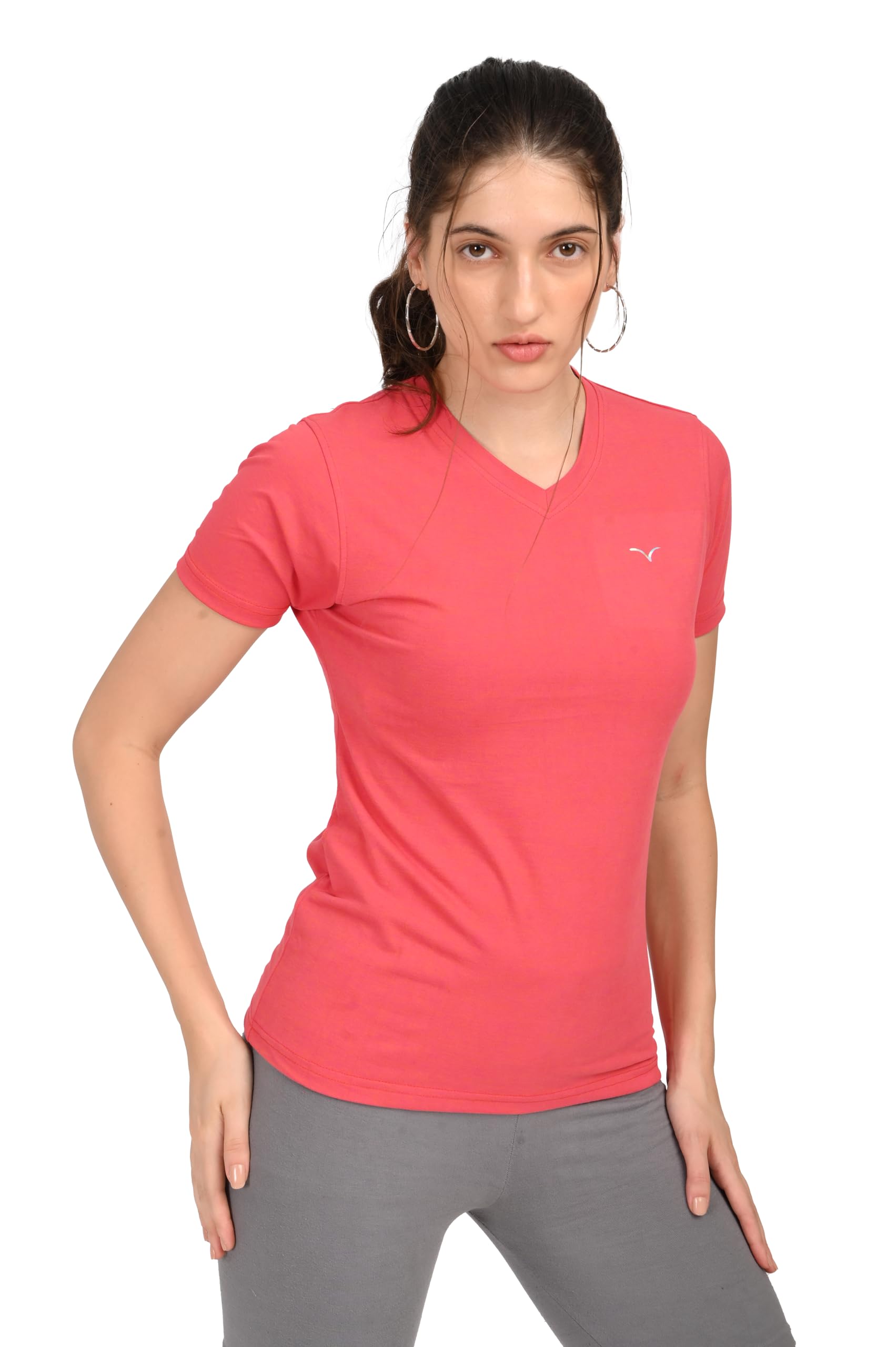 coppersmith Sports Gym Tshirt for Women Workout - Active Wear Polyester Swimming Tshirt-picture-17