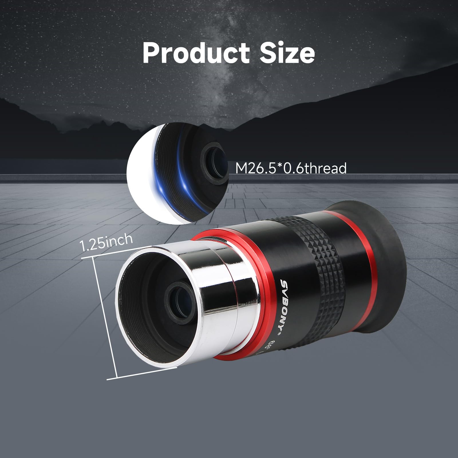 SVBONY Oculaire de télescope FMC à Large Bande Verte - Accessoire de télescope à Film Vert 1,25 à 68 degrés - Oculaire Ultra Grand Angle pour télescope astronomique (6 mm, 9 mm, 15 mm, 20 mm)