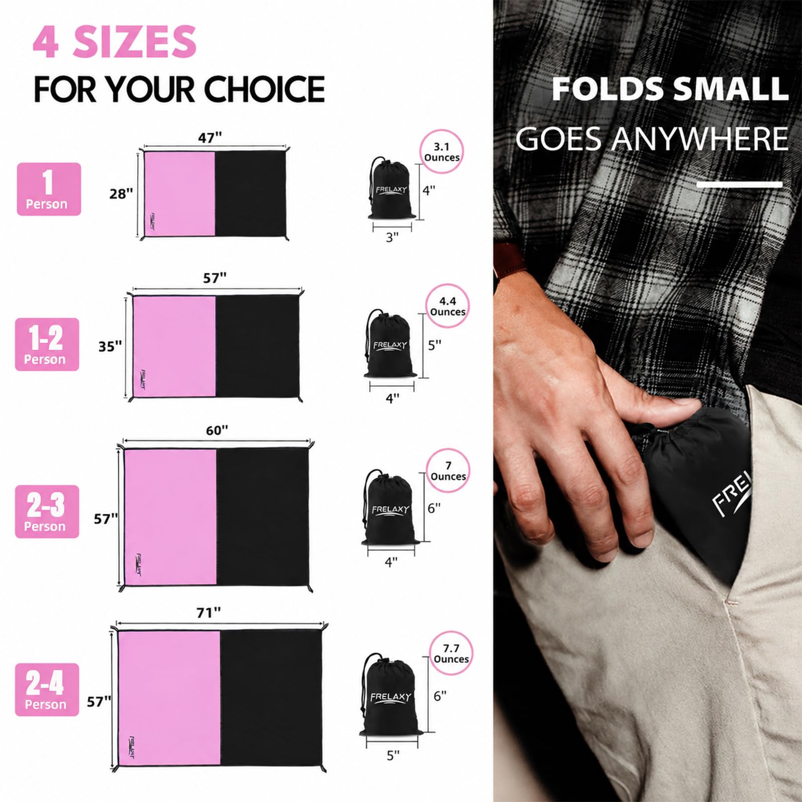Frelaxy Pocket Picnic Blanket - Waterproof & Portable -2 Frelaxy Pocket Picnic Blanket - Waterproof & Portable -2