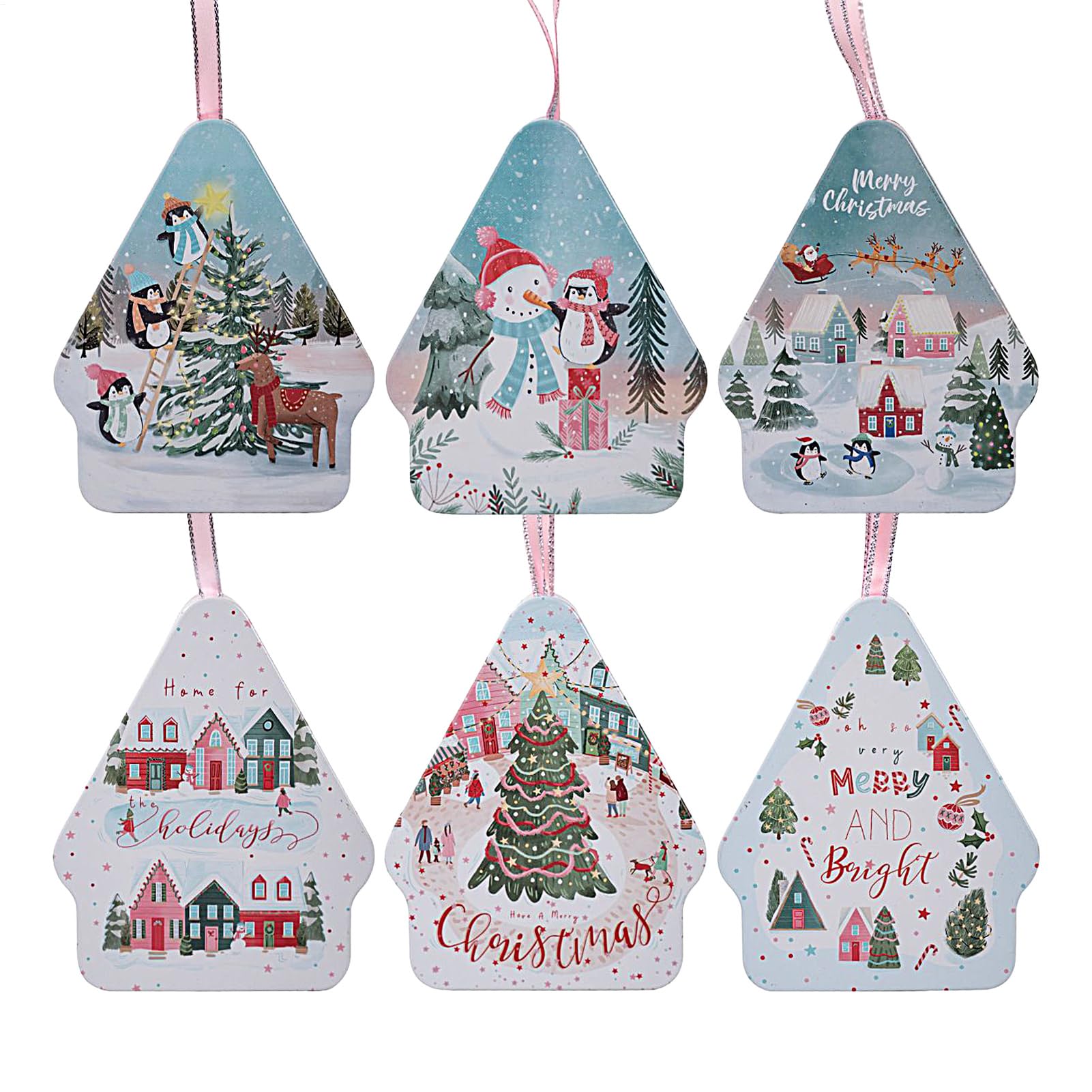 Latas de galletas de Navidad portátiles y recipientes reutilizables para aperitivos del hogar