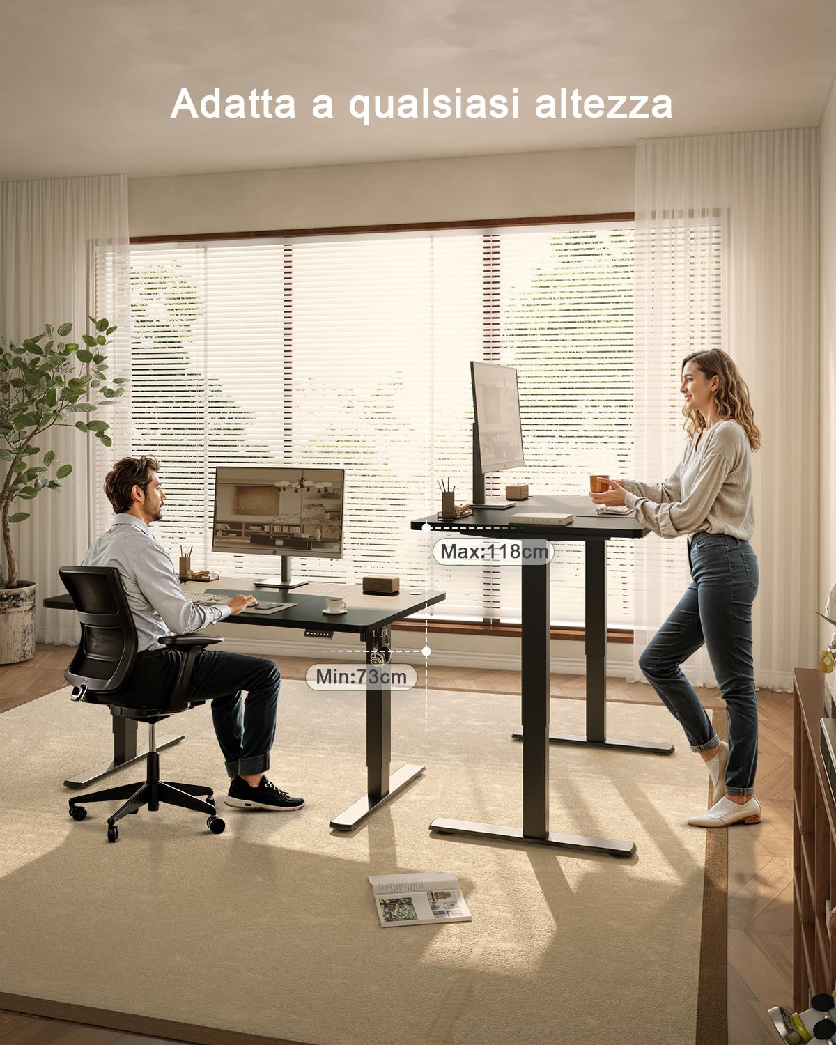 JUMMICO Scrivania Regolabile in Altezza, Scrivania Regolabile Elettrica con Smart Panel da caricatore USB, Scrivania in Piedi con Funzioni di Memoria, Standing Desk 160 x 70 cm, Nero