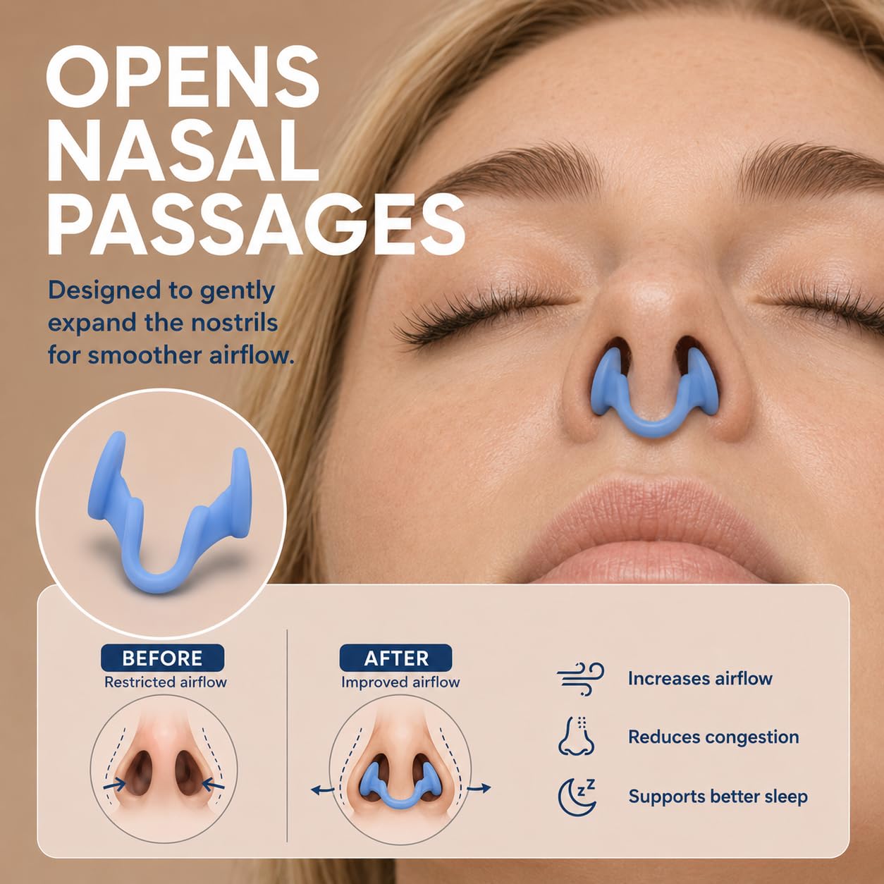 Nasal Dilator for Nose Breathing, 3 Sizes Reusable Nose Opener for Sleeping, Anti Snoring Device, Comfortable Nose Clips for Men Women, 3 Pieces, Nasal dilators for Breathing — Amazon image 4