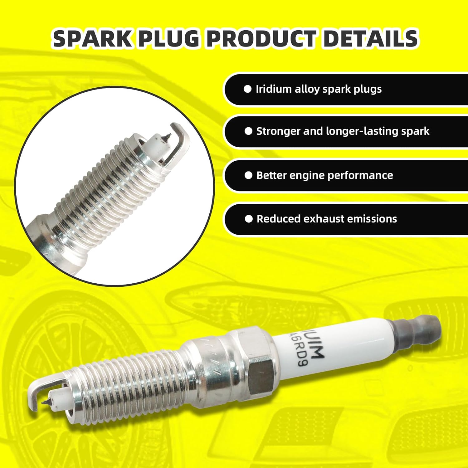 Set of 4 Ignition Coils Pack 12673523 UF837 & 4 PCS Iridium Spark Plugs Compatible with Chevrolet Spark 2016-2022 1.4L L4