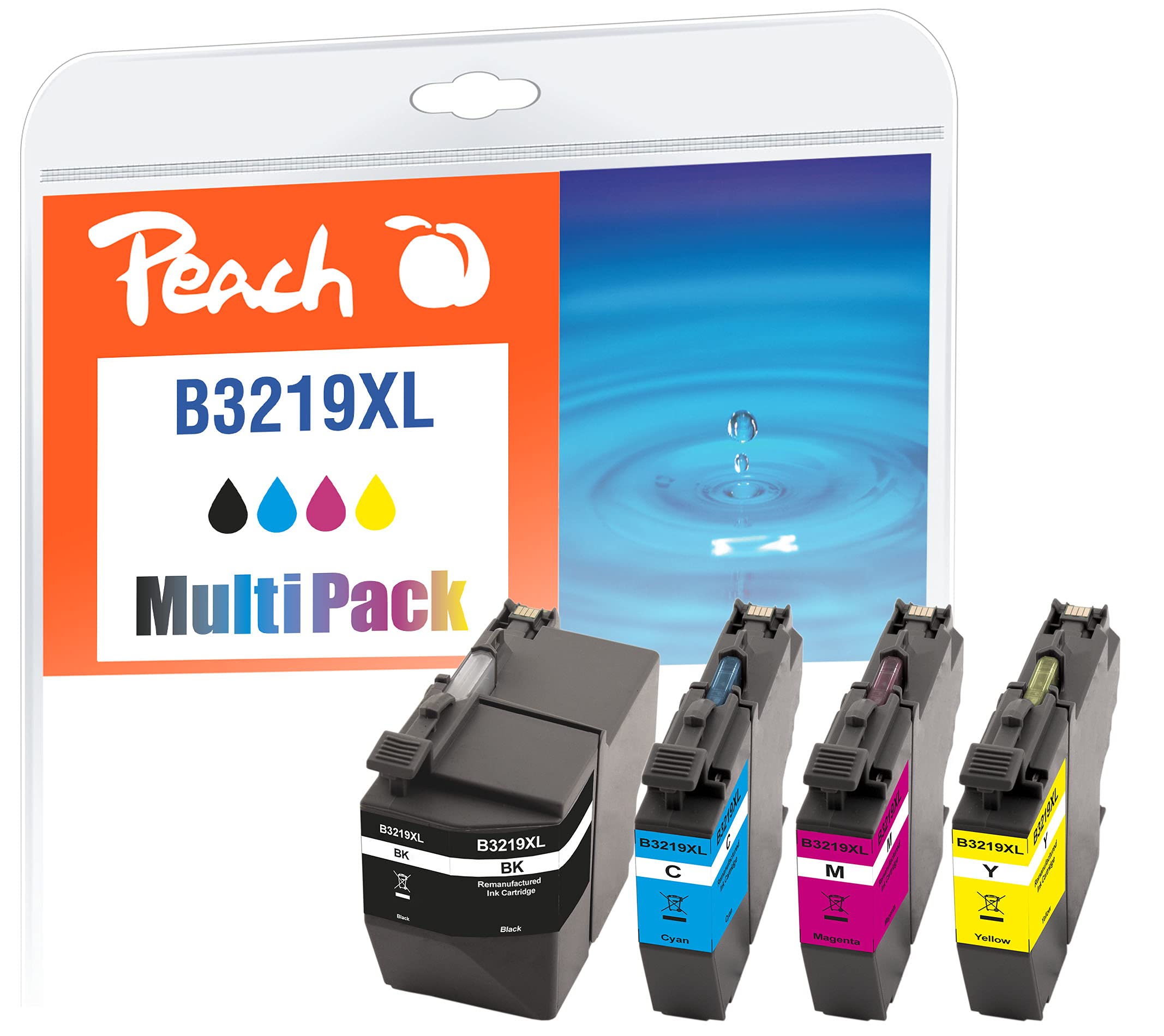 Peach 320287 Cartucho de Tinta 4 Pieza(s) Compatible Alto Rendimiento (XL) Negro, Cian, Magenta, Amarillo