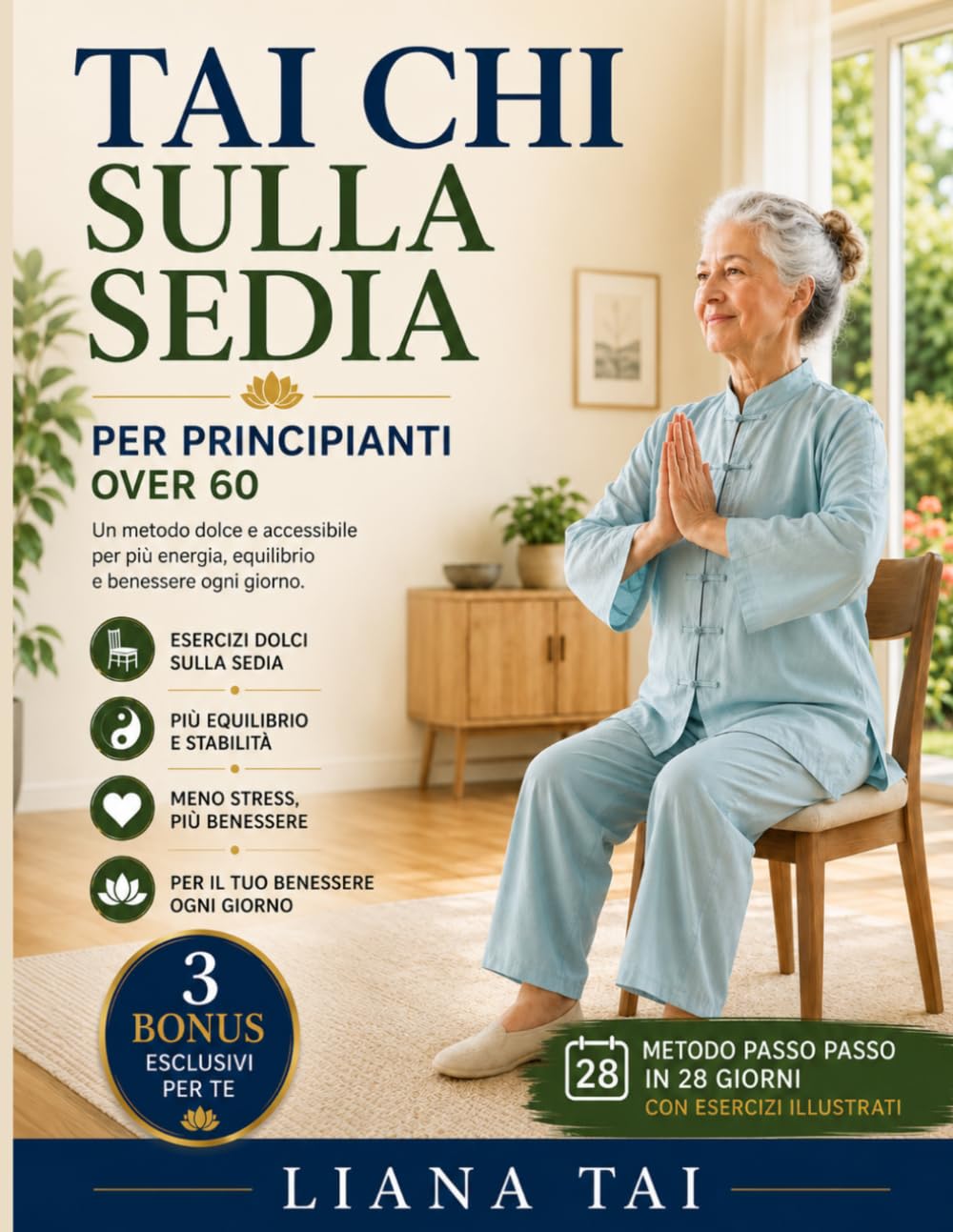 Tai Chi sulla Sedia per Principianti Over 60: Programma Illustrato in 28 Giorni per Migliorare Equilibrio, Mobilità ed Energia con Routine Dolci Quotidiane, Anche se Parti da Zero