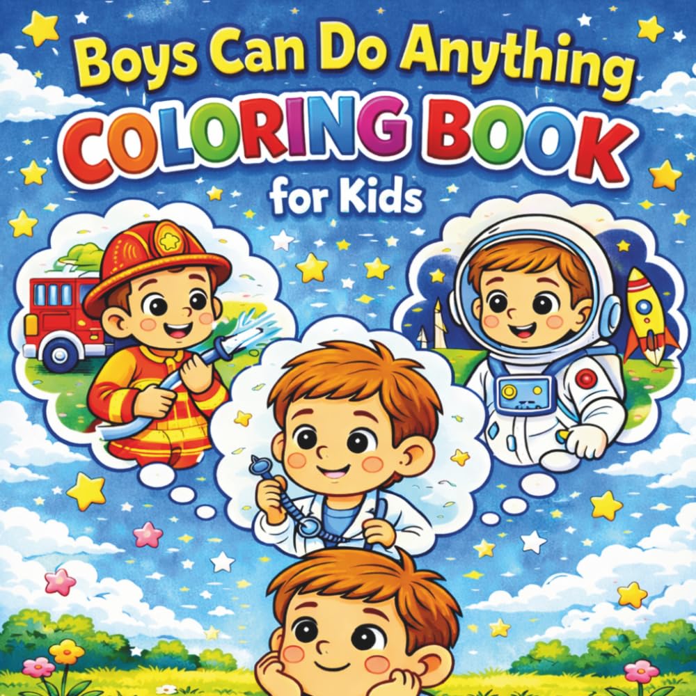 Boys Can Do Anything. Coloring book for kids