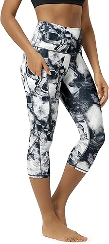 Miniatura 101 de ODODOS - Leggings capri de cintura alta para mujer con bolsillos, control de abdomen, no se transparentan, para entrenamiento atlético, running