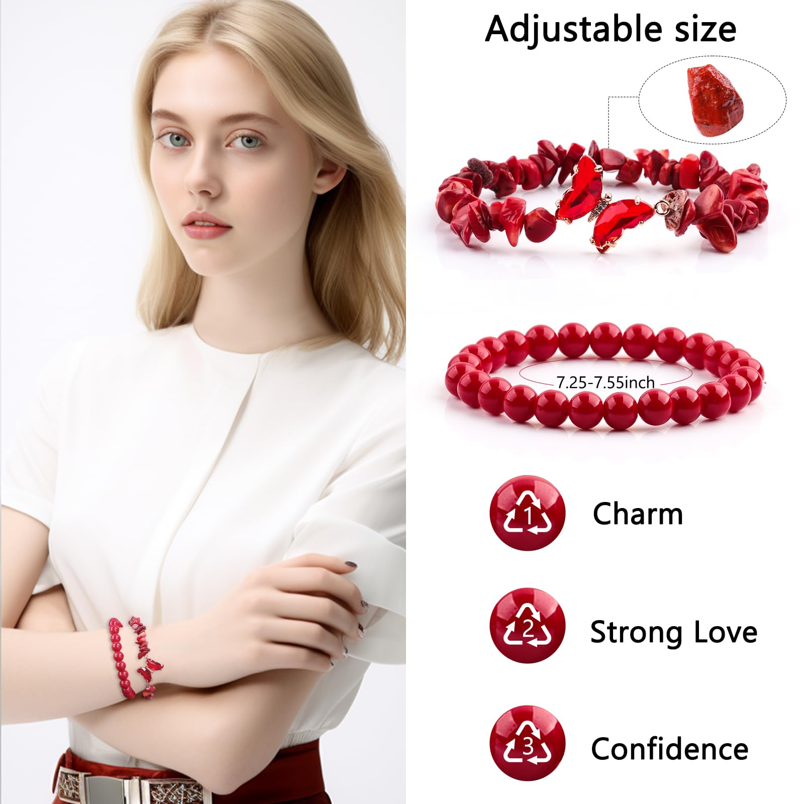 Handmade Jade Bracelet Healing Reiki Crystal Couple - Butterfly Charm Jade Stone, Positive Energy Good Luck for Wealth Money Jewelry