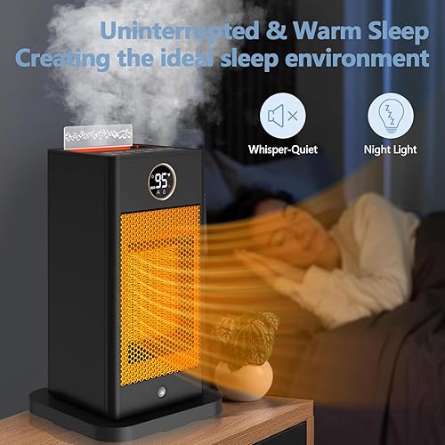 Miniatura 4 de Space Heater with Humidifier, 3-in-1 Space Heaters for Indoor Use with Motion Sensor3D Flame Effect,1500W Portable Heater for