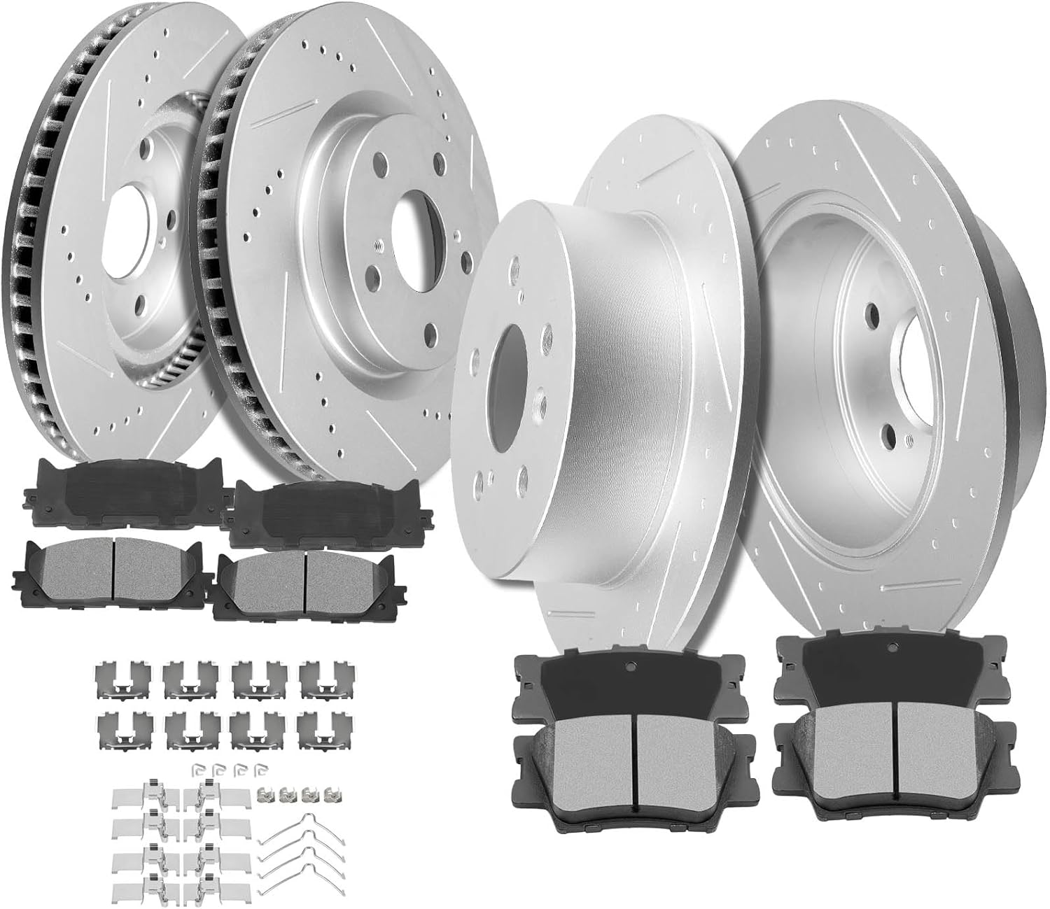 SCITOO Front 11.65" Rear 11.06" Brake Pads and Rotors Kits Fit For Lexus ES350 2007-2012,For Toyota Avalon 2008-2012,For Toyota For Camry 2007-2011