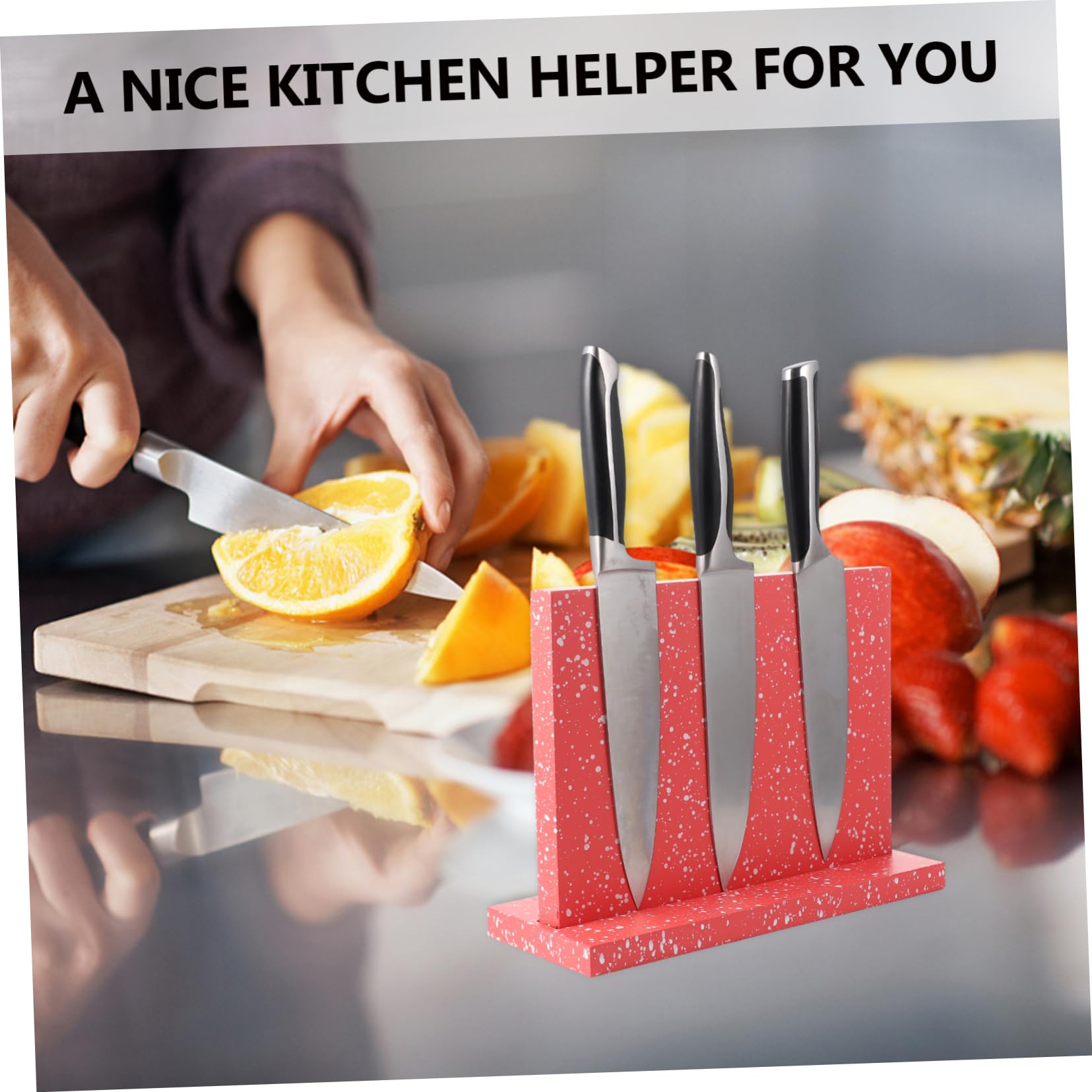 IMIKEYA Supporto Magnetico Verticale Per Da Cucina Portacoltelli Multifunzionale Mdf Con Design Pratico e Facile Pulizia Organizer Per Utensili Da Cucina e Accessori