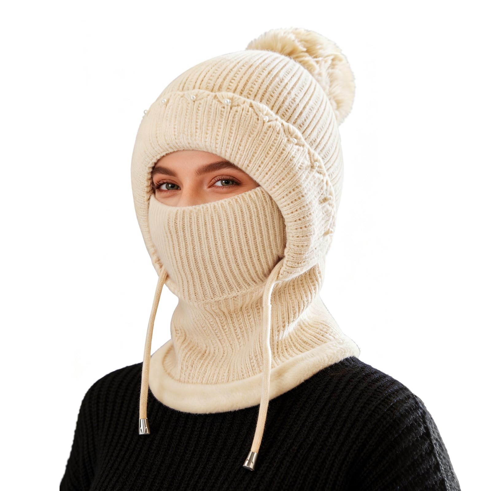 TAGVO Pasamontañas Termico para Mujer, Balaclava Polar Multifuncional Pasamontañas Invierno Capucha Polar Máscara de Esquí para Clima Frío Montaña Camping Senderismo