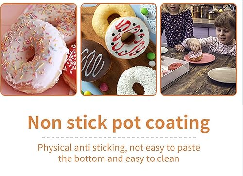 Miniatura 3 de Máquina para hacer donas, fácil de lavar, revestimiento antiadherente, máquina de prensa de donas de doble cara para hornear a temperatura constante