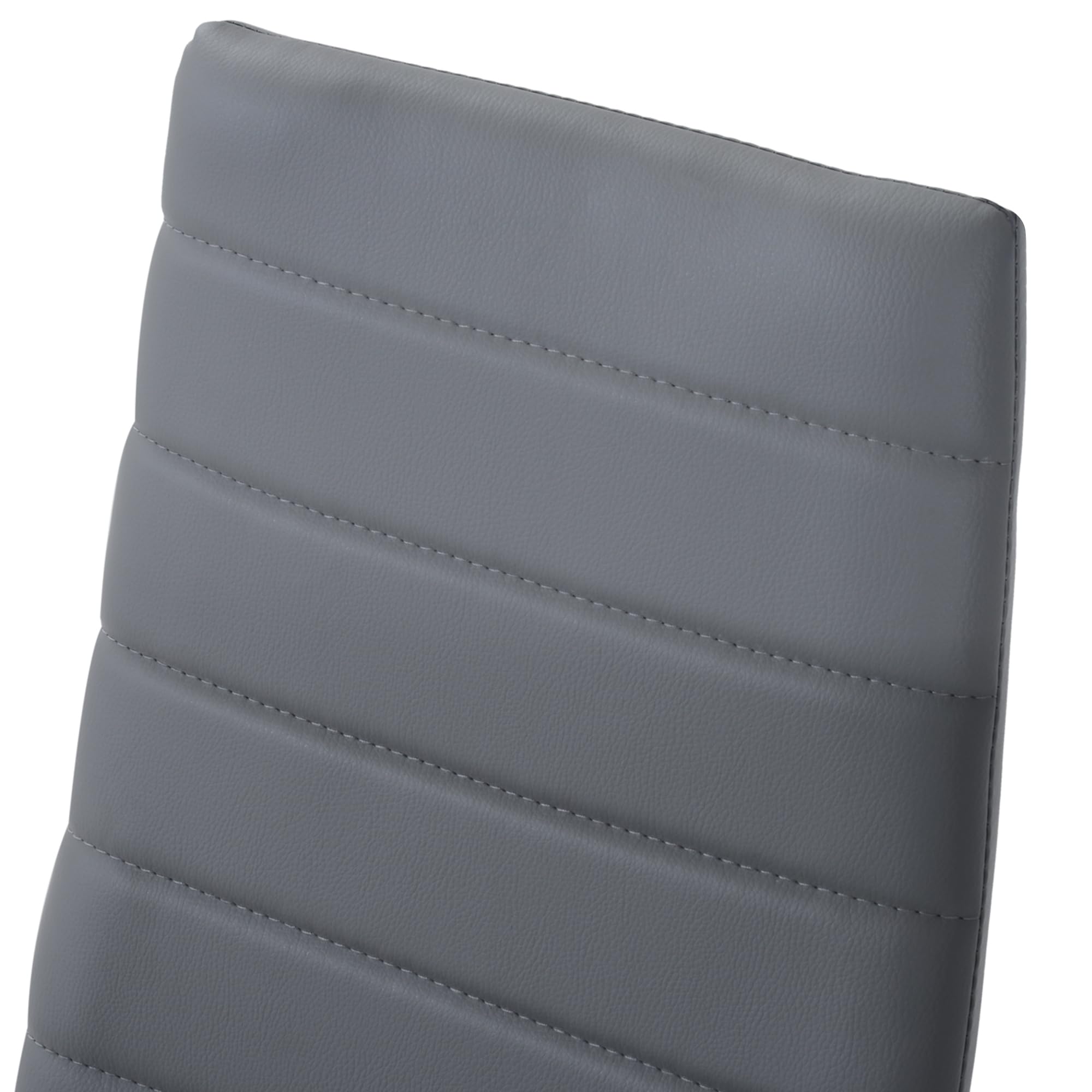 HOMCOM Conjunto de Mesa y Sillas de Comedor Juego de Mesa de Cocina con 4 Sillas con Tablero Vidrio Templado y Patas de Acero Carga 120 kg Gris