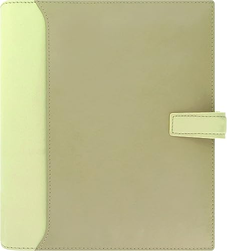 Filofax Organizador de napa, tamaño A5, vainilla - piel de napa de seis anillos, con algodón crema semanal calendario diario, multilingüe, 2023