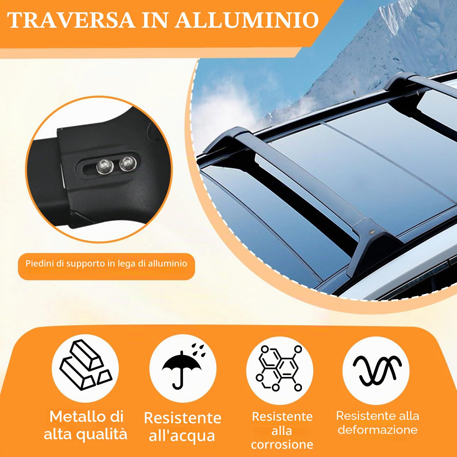 Barre portatutto per Toyota RAV4 2019-2024, 2 pezzi in lega di alluminio con serrature, barre trasversali per portabici da tetto, portapacchi, viaggio, campeggio