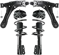 Vista 349 de Detroit Axle - Kit de puntales delanteros para Ford 2000-2004 Focus 2 puntales con muelle helicoidal 2 brazos de control inferiores con rótulas 2001