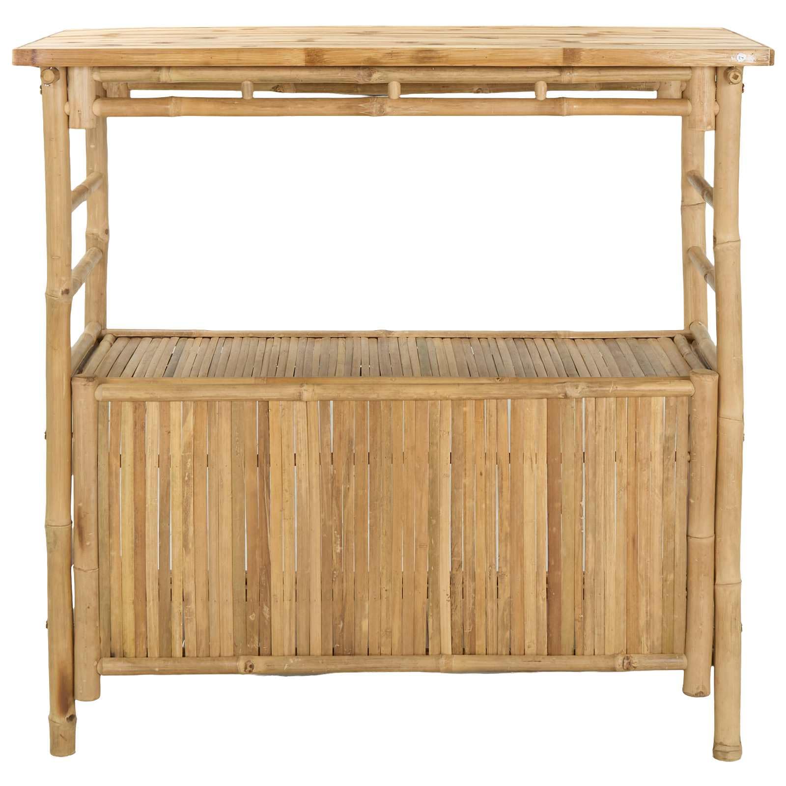 vidaXL Table de bar extérieure Naturel 110 x 50 x 105 cm Bambou, Table de bar tendance, résistante, pour l'extérieur, parfaite pour soirées d’été, jardin, déco écolo et minimaliste