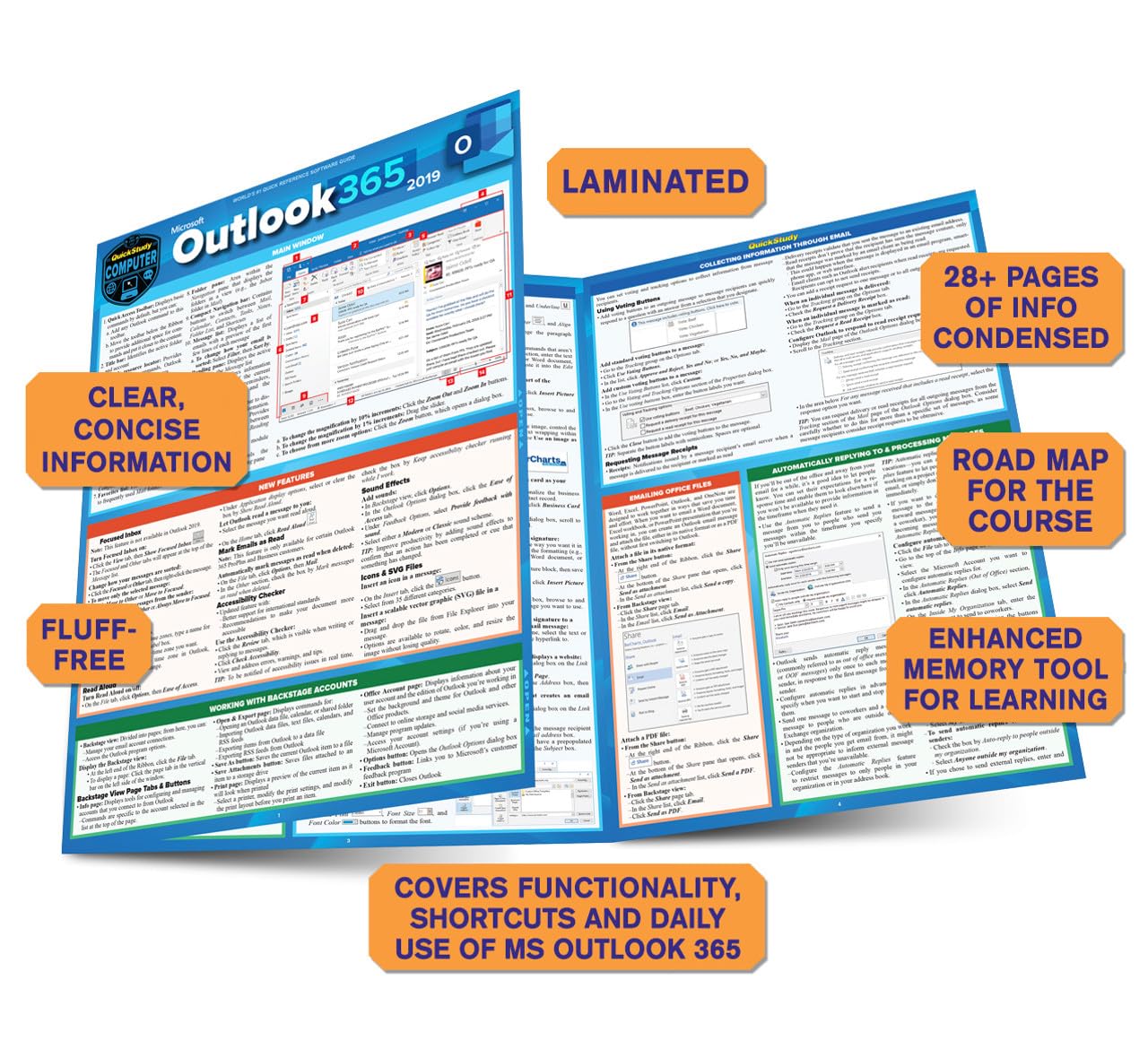 Microsoft Outlook 365 2019: A Quickstudy Laminated Software Reference Guide - Image 4