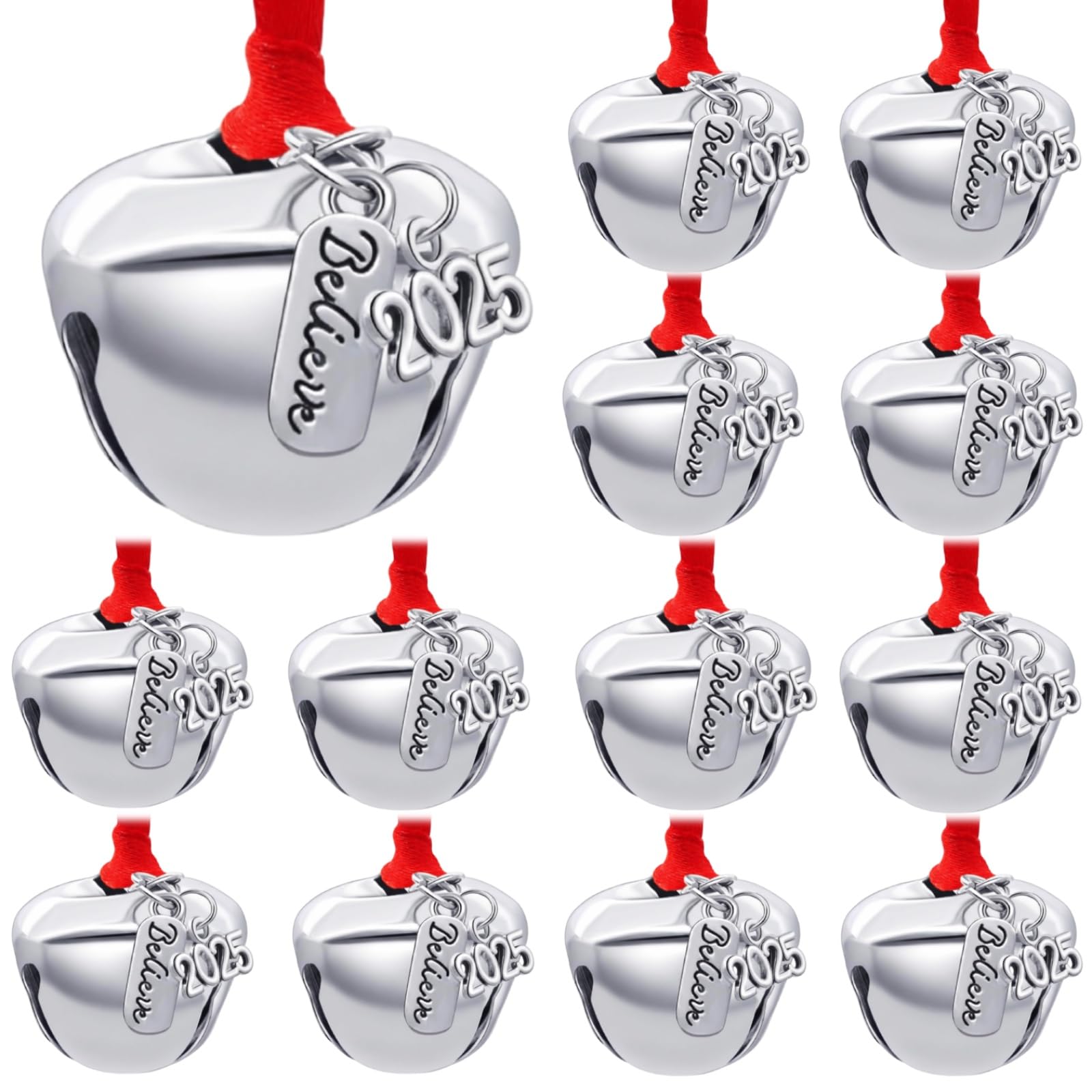 Amazon.com: 2025 Believe Christmas Bells, 12 Pieces Santa Claus