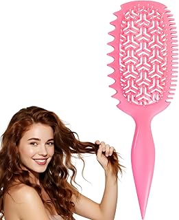 Detangler Hair Brush for Wet and Dry Hair, curl defining brush,curl brush for curly hair wet for Shower & Travel - Pink