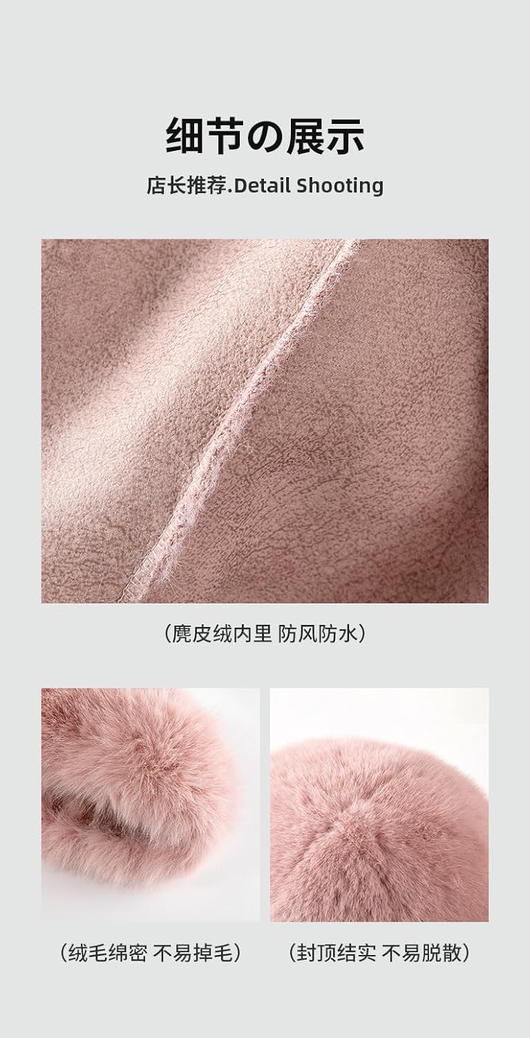 Bucket hat Simple and Versatile Women's Winter Solid Color Imitation Warm and Cold Ear Protector Basin hat