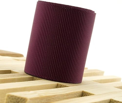 Summer-Ray - Cinta de grogrén de 5 yardas, 1.5 pulgadas (1.496 in), colores individuales (vino)