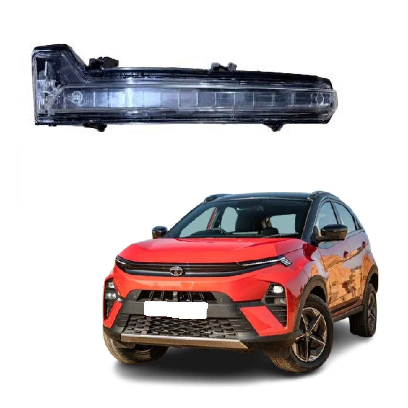 ORVM Left Passenger Side Mirror Indicator Turn Signal LED Light Lamp Compatible with Tata Nexon 2nd GEN 2023-2026 Model | Side View Mirror Blinker Signal Replacement | With Scotch Locks-image-20