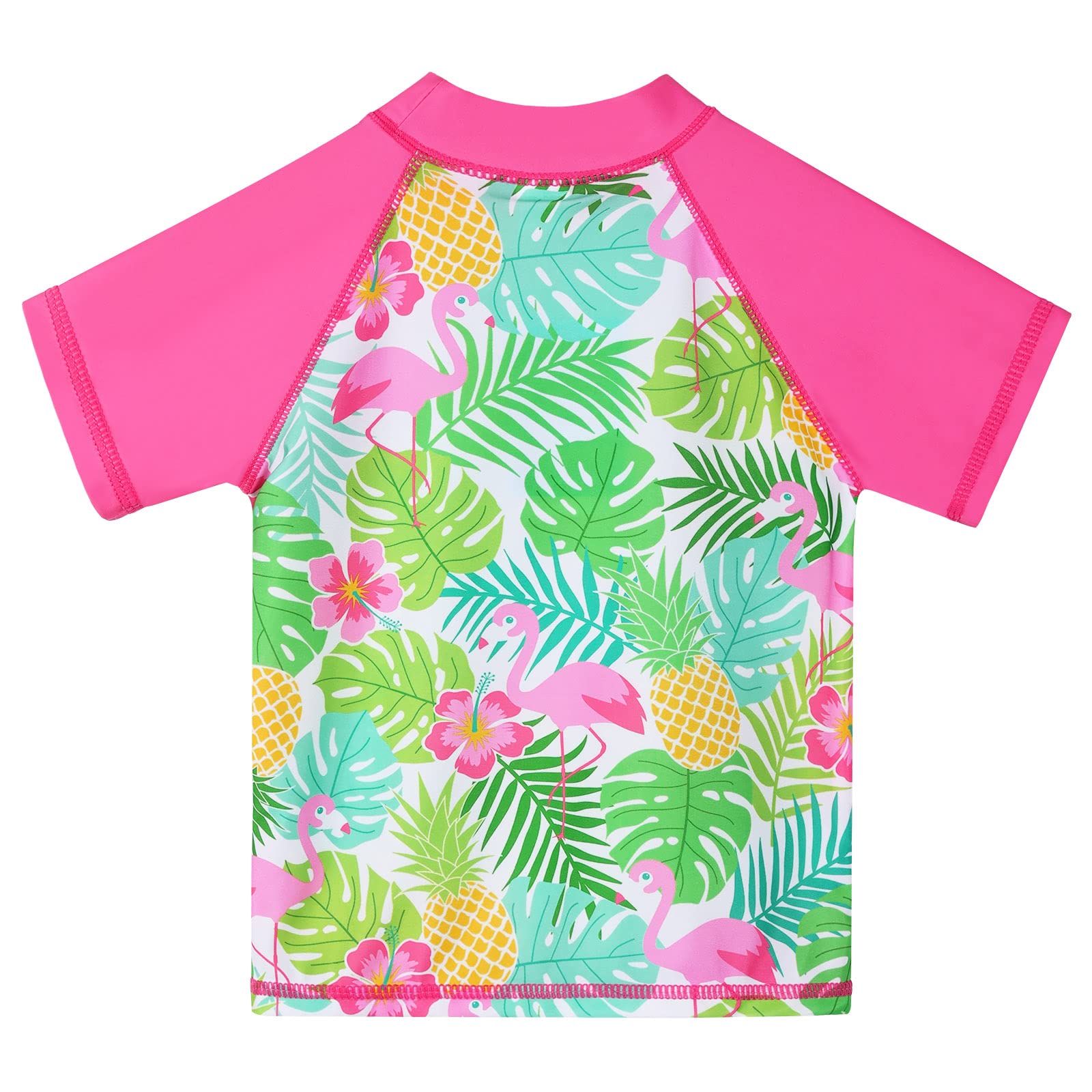 HUAANIUE Filles Enfants Maillot de Bain 2 Pièces Enfants Filles Plage Combinaison de Bain à Manches Courtes 2-12 Ans