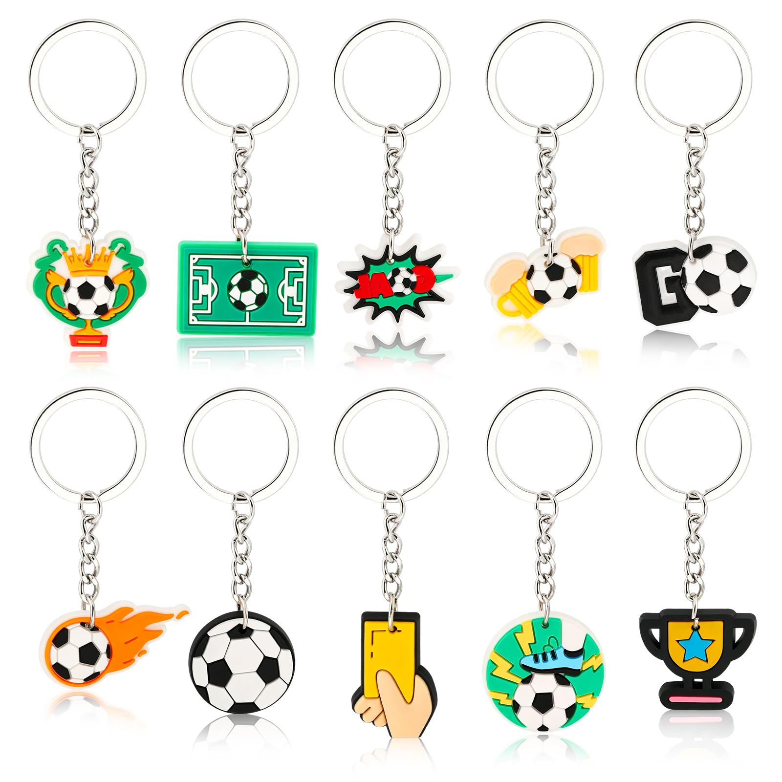 Llavero de Fútbol Mundial 2026, 10 Piezas PVC Copa del Mundo, Llaveros Deportivos Personalizados