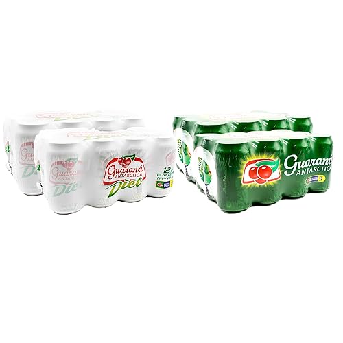 Guaraná Antarctica The Brazilian Original Guaraná Soda Regular 1183 fl oz paquete de 12 Guaraná Antártida Dieta paquete de 12