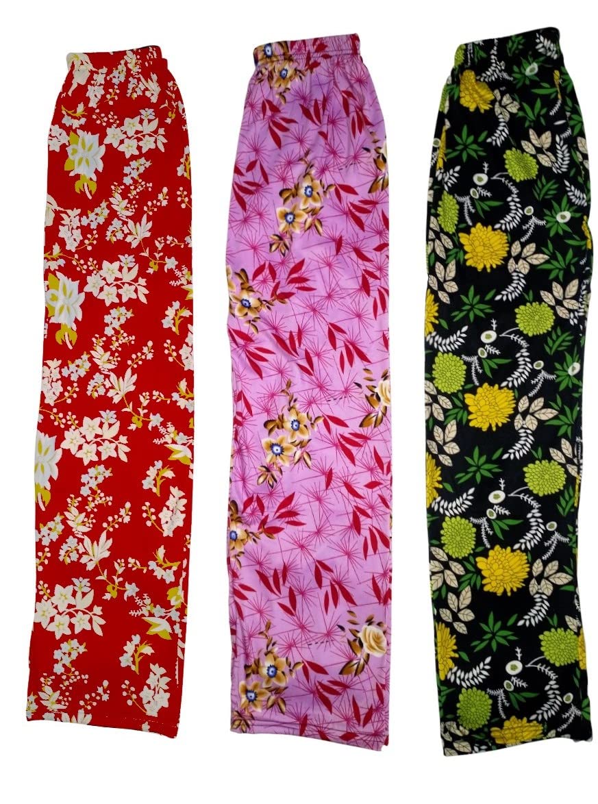 tvesa Printed Womens Pyjama/Night Pant/Track pant- Soft polyster febric night Wears combo Pack of 3 (Assorted Prints)-picture-16