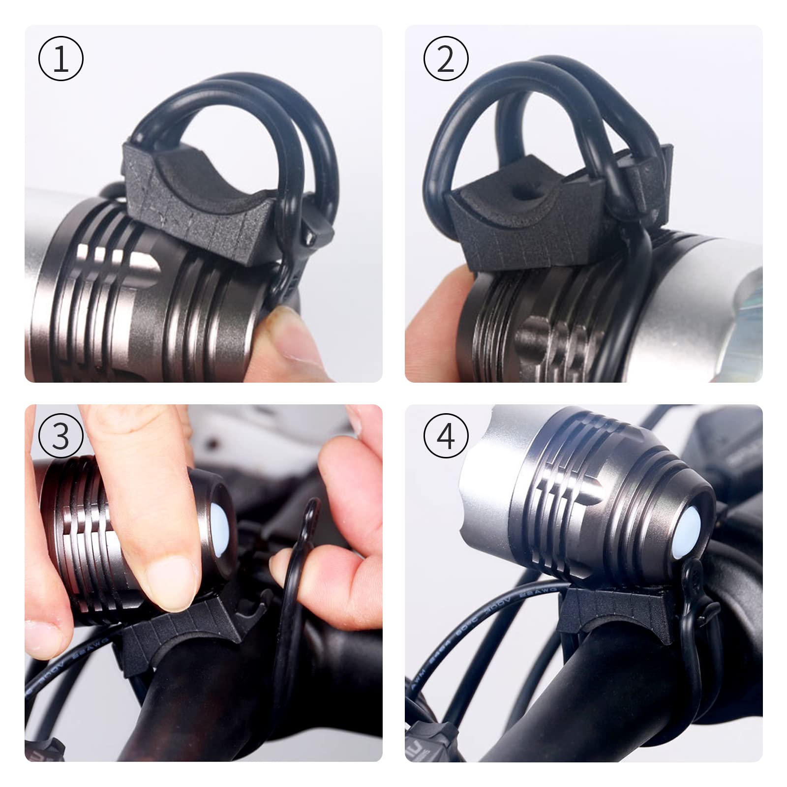 20 Pezzi Cinturino in Silicone per Bicicletta, Banda da Bicicletta Cinghia Elastica Cinturino, Bicicletta Fascia Elastica Gomma anelli, Per bicicletta per Torcia Ciclismo All'aperto Navigazione