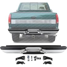 AUTOS PARTS PLUS Rear Step Bumper Assembly Chrome Steel Direct Replacement Compatible With Chevrolet Silverado & GMC Sierra C/K 1500 2500 3500 1988-2000 GM1101109 C760714
