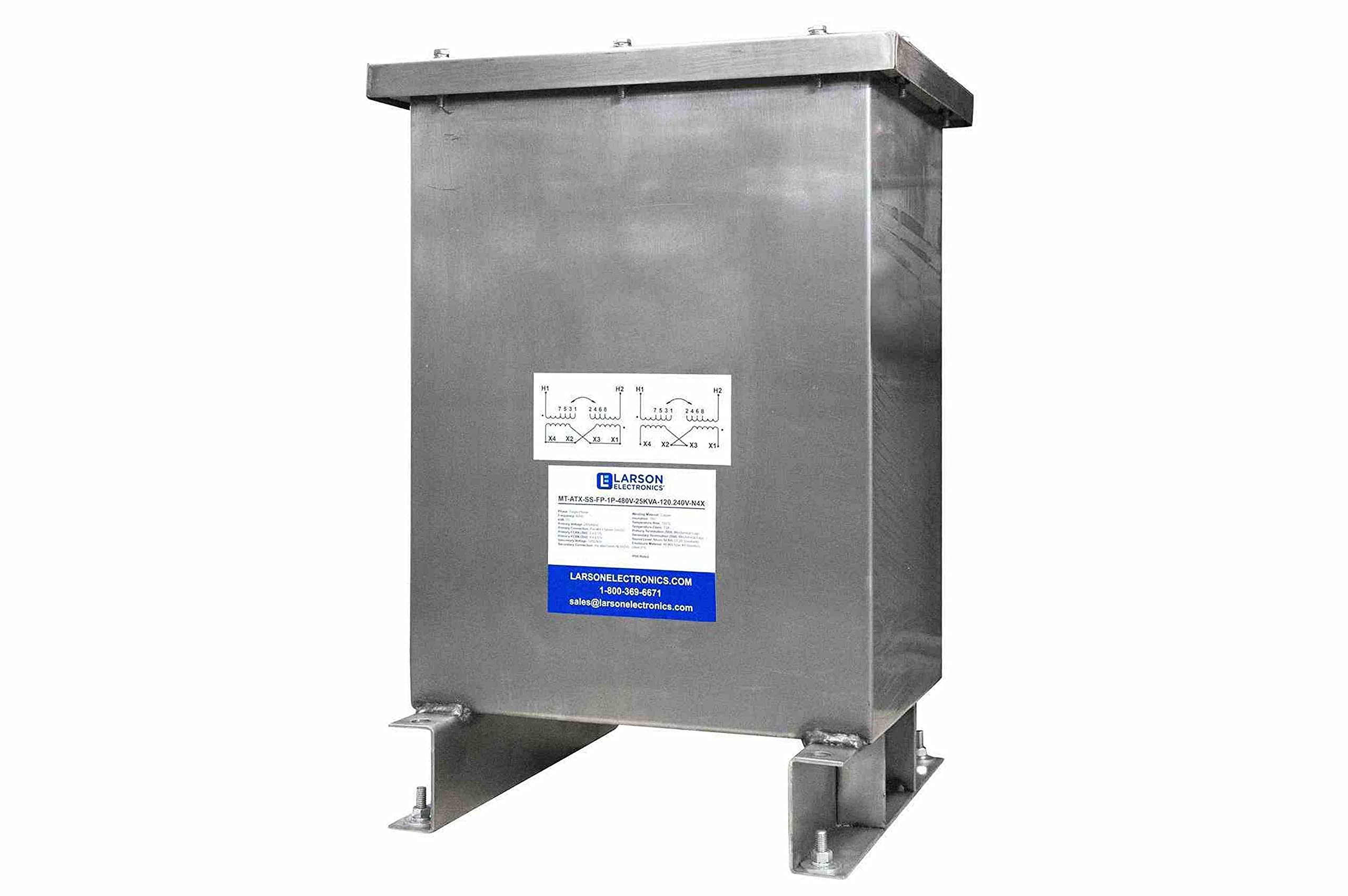 45 kVA Isolation Transformer - 415V Delta Primary - 208Y/120 Wye-N Secondary - NEMA 4X - Stainless - Low Temp Rise - 50/60Hz