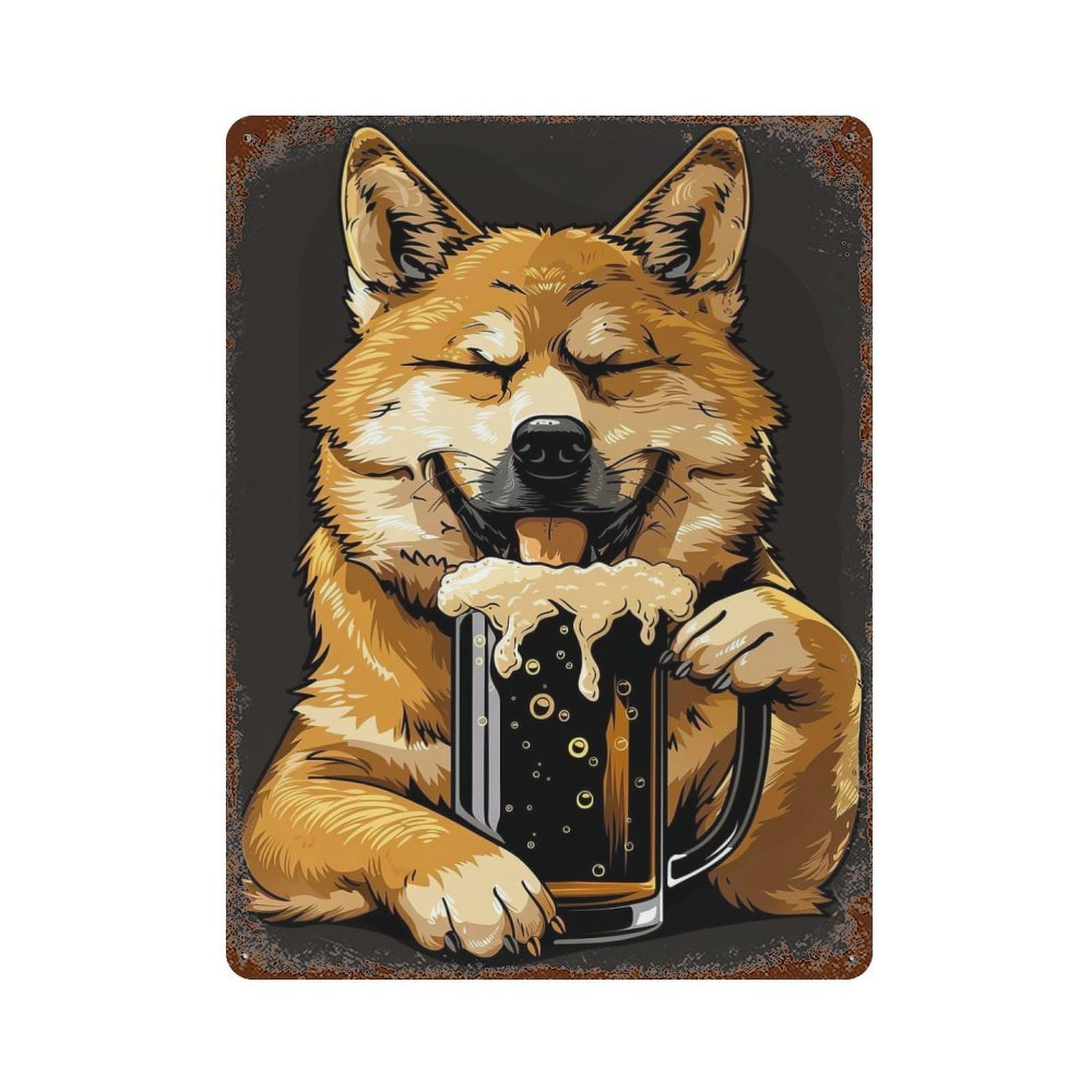 Dingo Beer Weathered Tin Sign 15.7"x11.8", Shabby Chic Decor for Garage, Pub Or Kitchen