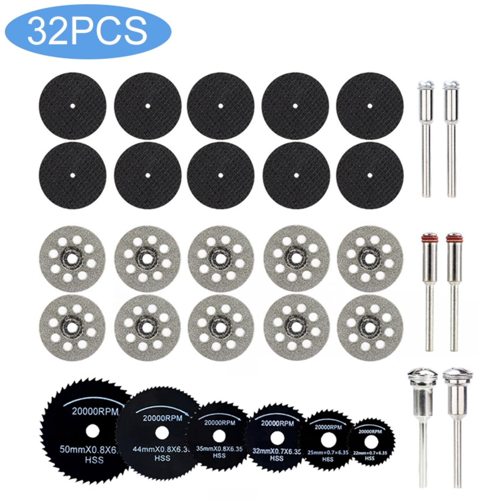 Brzeszczot do cięcia metalu Tarcze tnące HSS Mini piła tarczowa Metalowa tarcza tnąca do mini wierteł Akcesoria narzędzi obrotowych(32pcs Set)