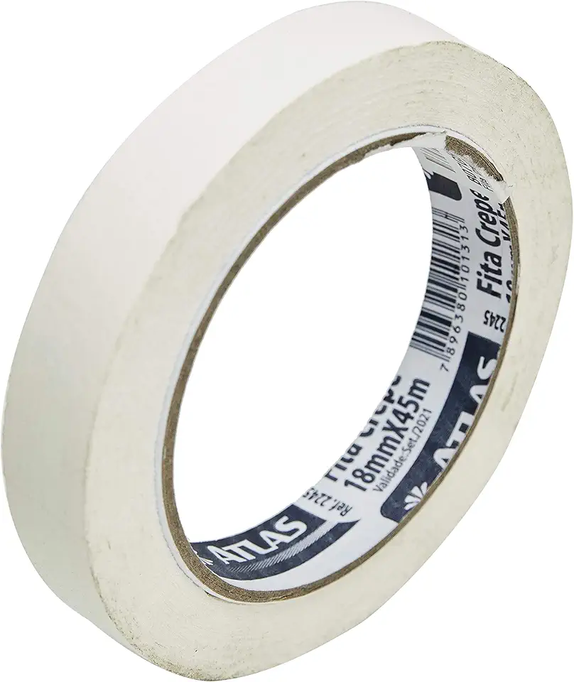 Atlas - Fita Crepe, Rolo de 18 mm x 50 Metros