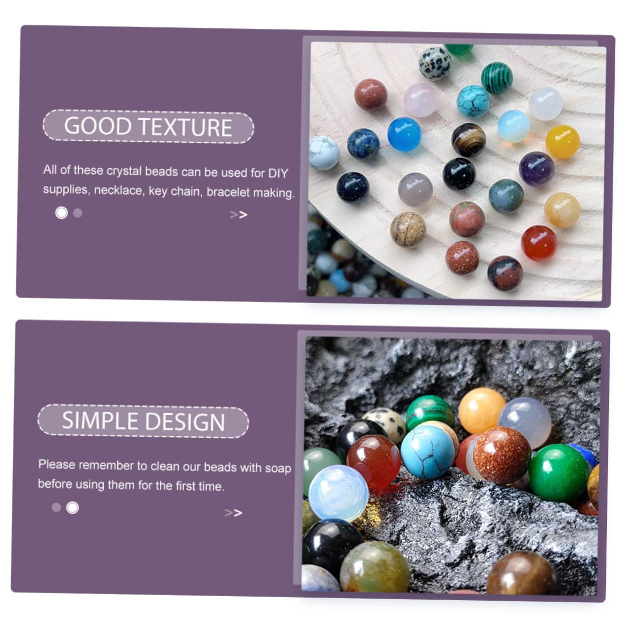 Lurrose 2 Sets Perlen Zur Schmuckherstellung Bügelperlen-set Runde Perlen Charms-perlen Bastelperlen Abstandsperlen 50 Stück * 2