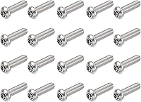 Vista 8 de uxcell Tornillo de máquina de seguridad Torx M4x16mm, 20 tornillos de cabeza plana en la columna interior, pernos de sujeción de acero inoxidable 304