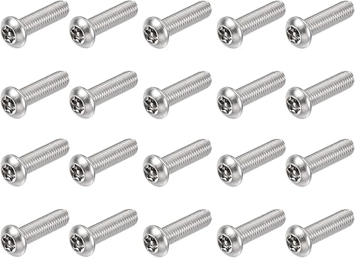 Miniatura 8 de uxcell Tornillo de máquina de seguridad Torx M4x16mm, 20 tornillos de cabeza plana en la columna interior, pernos de sujeción de acero inoxidable 304