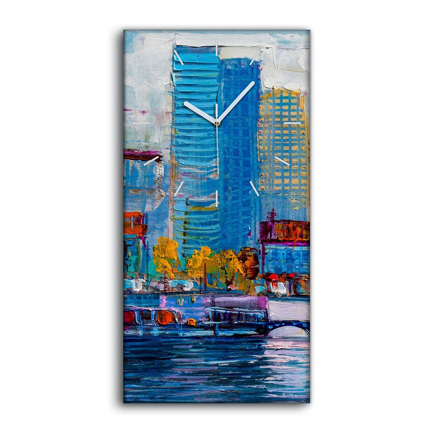 Horloge sur Toile sans Tic Tac Coloray 30x60cm Horloge Silencieuse Chambre