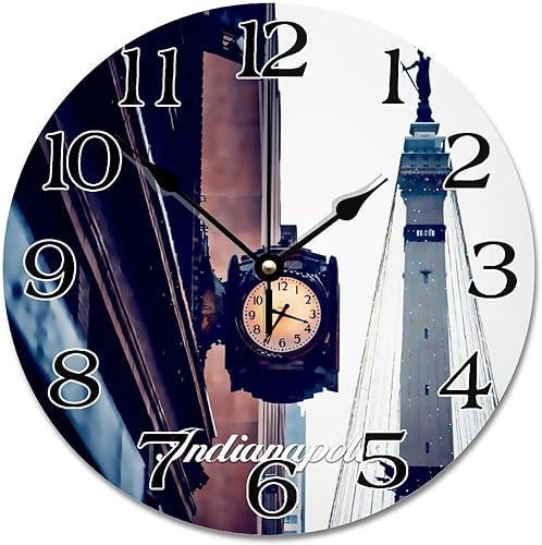 Miniatura 22 de Reloj de pared de paisaje urbano de Nueva York, Estados Unidos, Estatua de la Libertad, reloj de pared de viaje, funciona con pilas, 10 pulgadas,