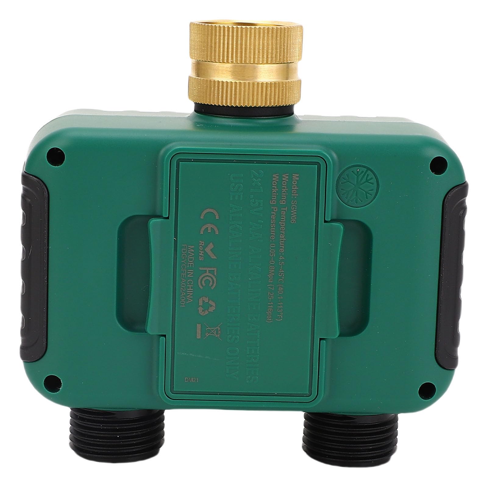 Timer per Tubo Flessibile a 2 Uscite Ingresso in Ottone Display LCD Impermeabile IPX5 Programmazione Semplice con Blocco Bambini per Irrigazione a Zone