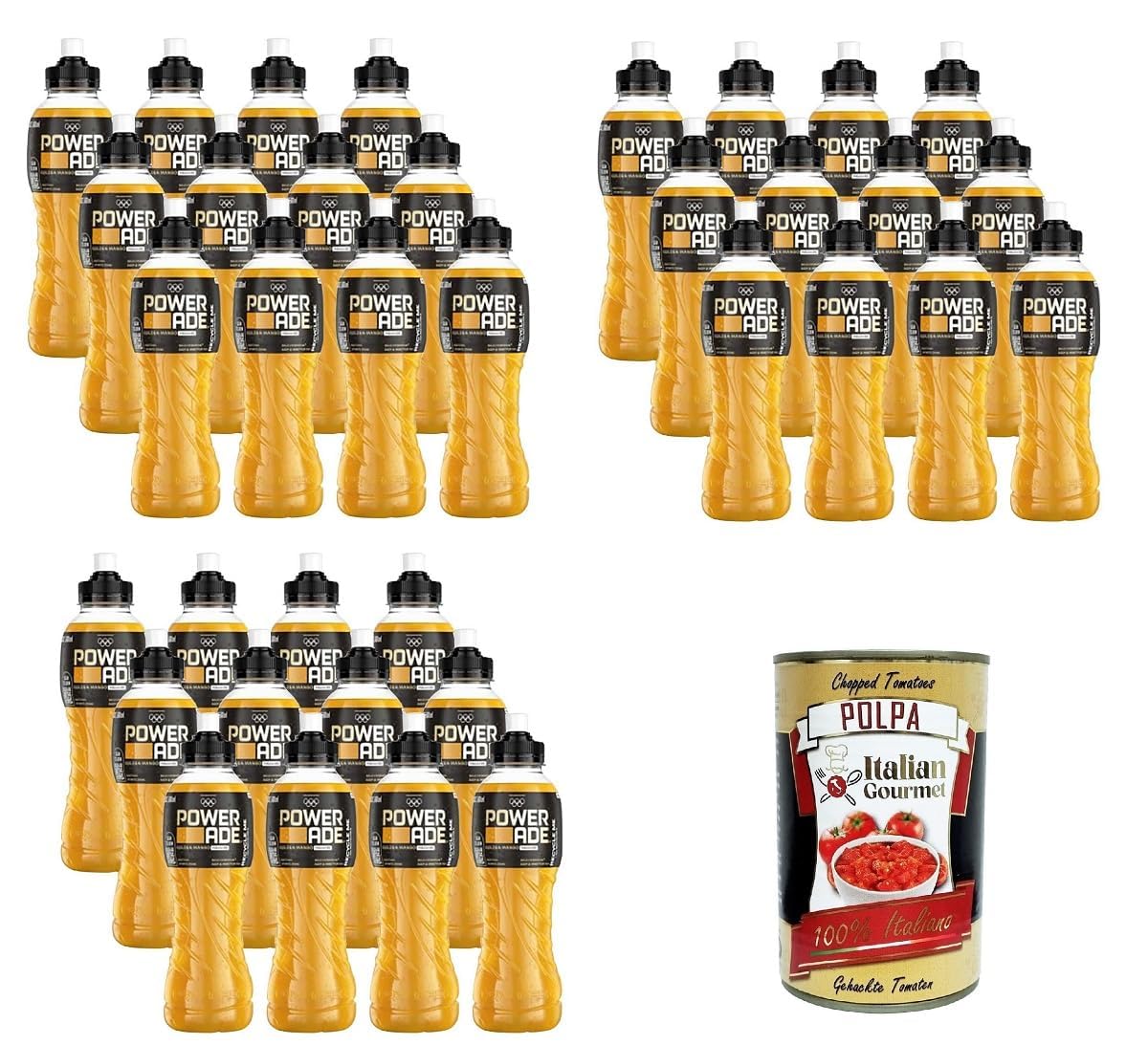 Italian Gourmet Bundle Sportgetränk Mango Geschmack 36 x 500 ml, isotonisches Erfrischungsgetränk für Training, Fitness, Workout und Sport, praktische Sportflaschen + Italian Gourmet Polpa