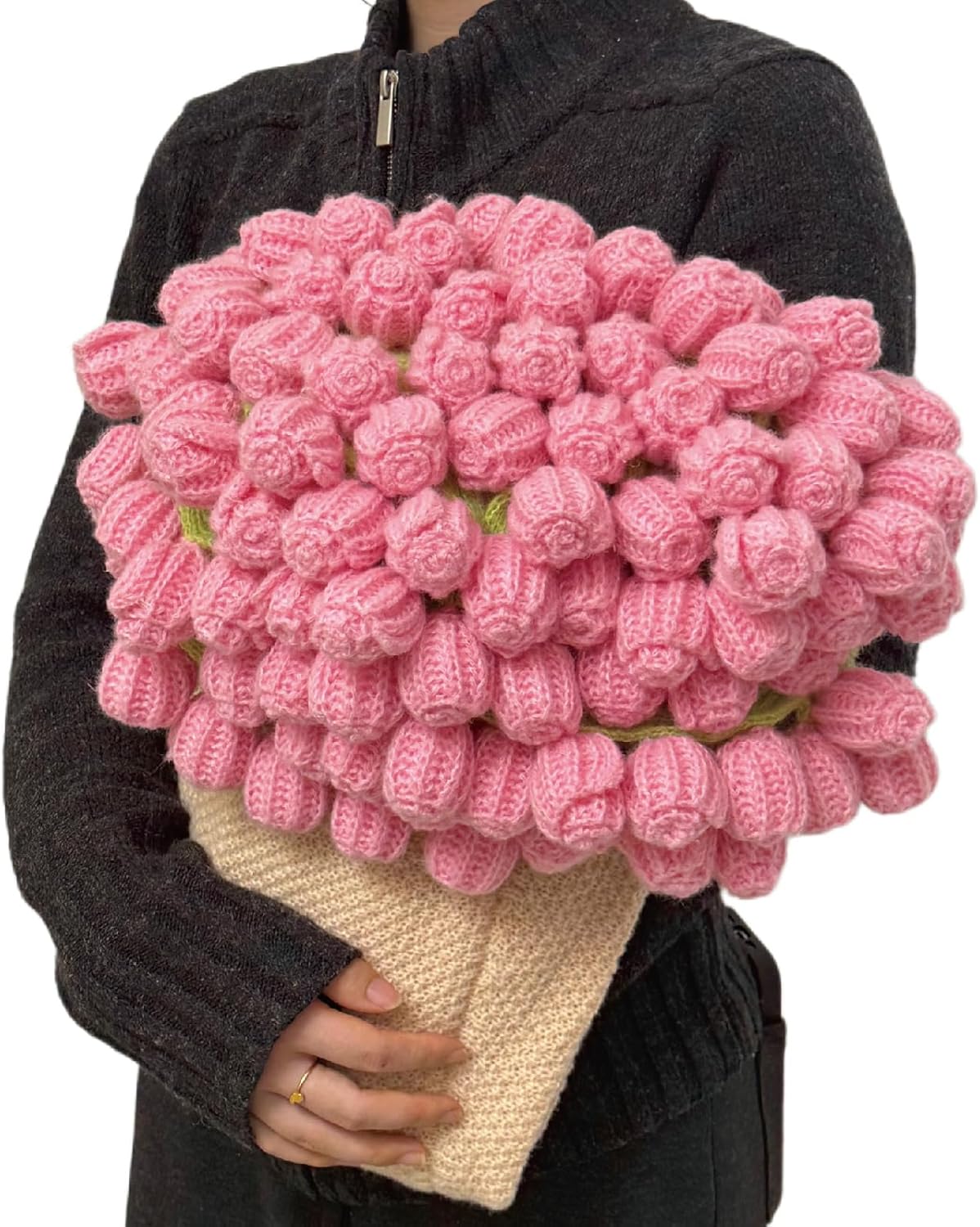 Blue Rose Flowers Bouquet Blanket, Tulip Flower Throw Blankets, Romantic Gifts for Mom, Sister, Friend for Birthday, Valentine, Mother's Day(59 Inch)