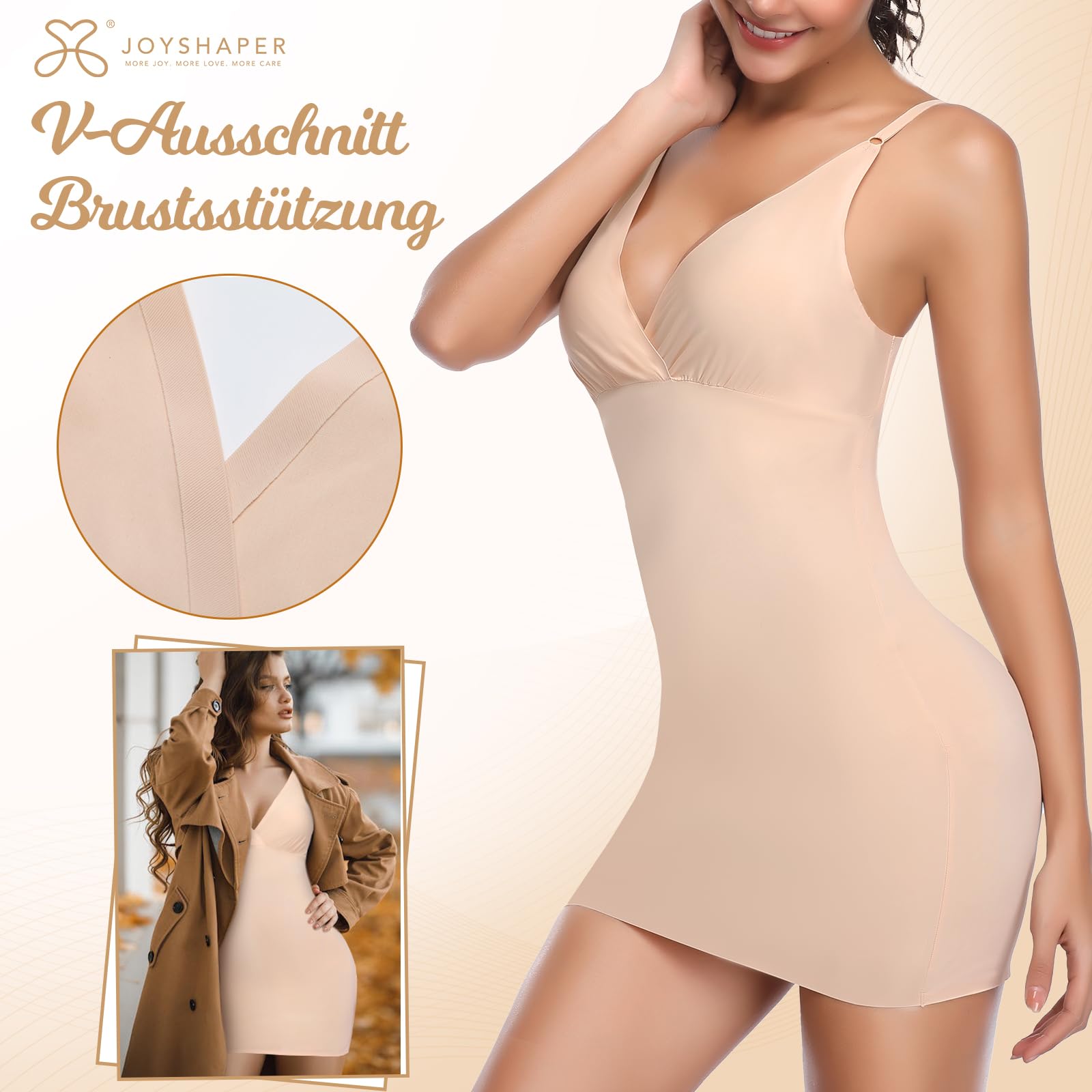 Joyshaper Vestido Tallado con Tirantes para Hombros Adecuado Prendas de Adelgazamiento Femenino