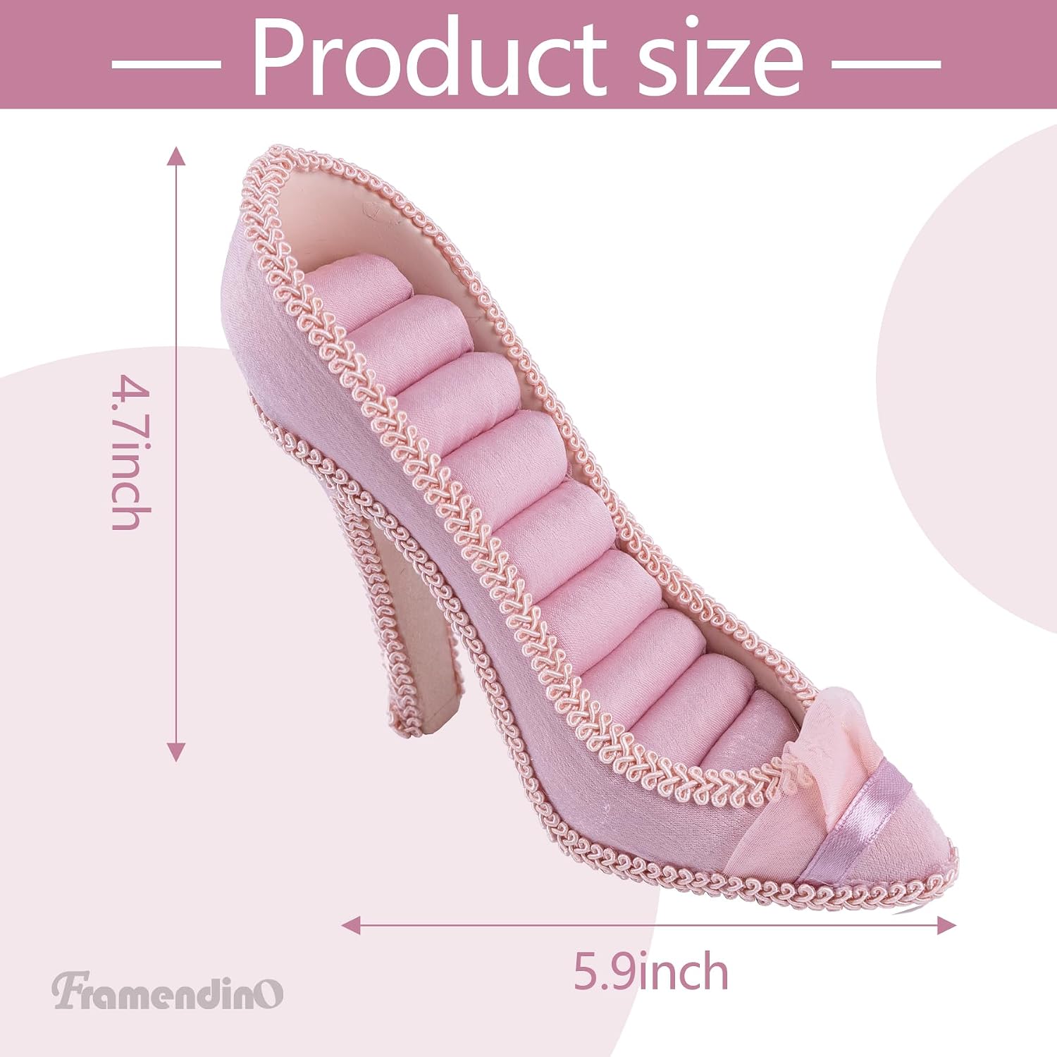 Framendino, 2 Pack High Heel Ring Display Holder Shoe Jewelry Heeled Earring Rack Elegant Tower Stylish Decoration Ornaginzer Bridal