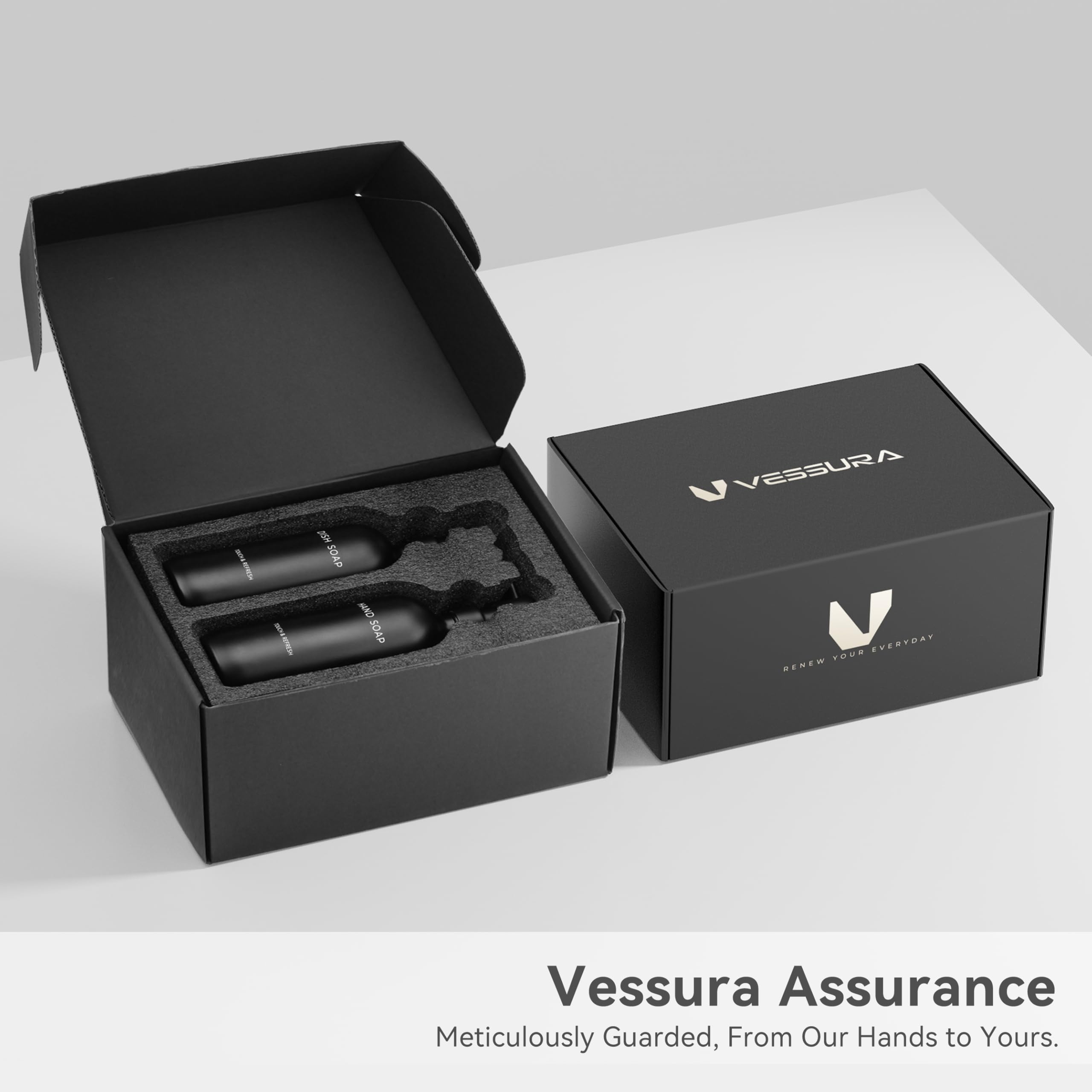 Set di dispenser per sapone da cucina con vassoio, lozione per sapone (nero)